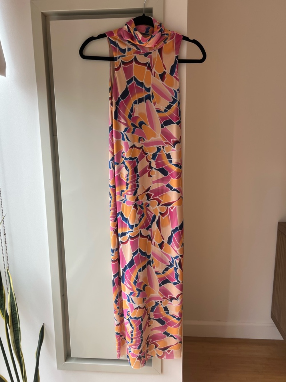 AFRM Pink, Blue, Peach Abstract Print Dress